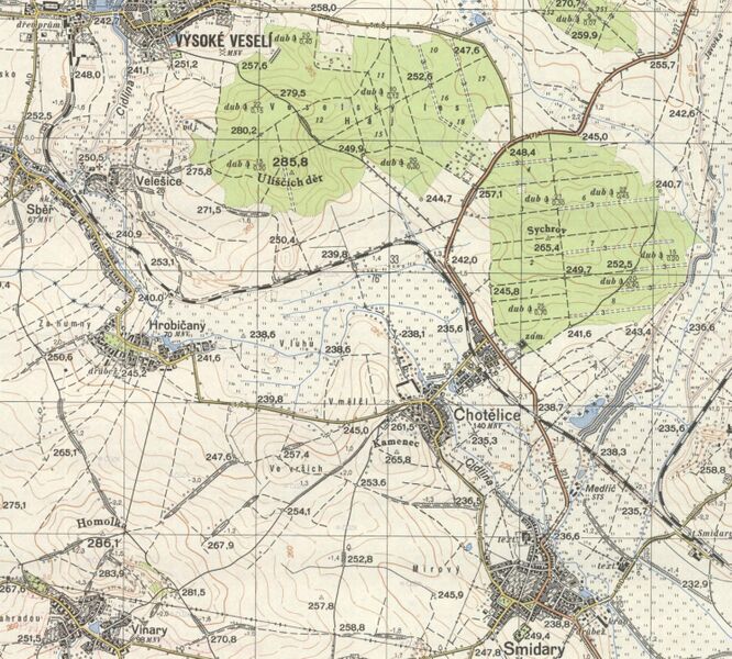 Soubor:ZelTrat-Smidary-Vysoke-Veseli-mapa-1954.jpg